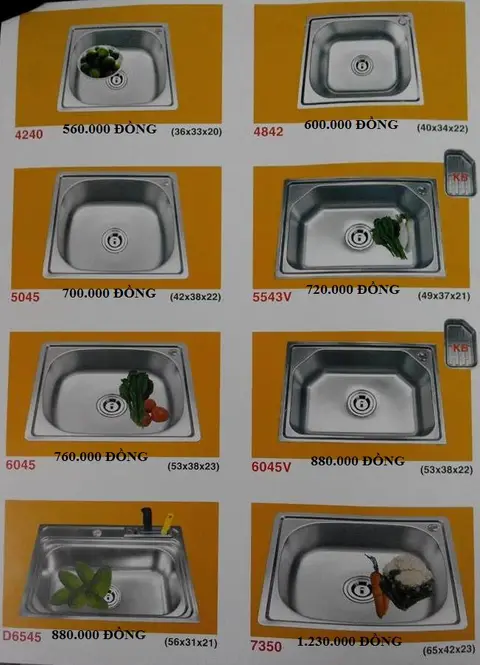 Chậu rửa chén inox 1 hộc